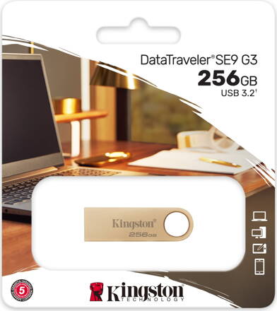 Kingston SE9 G3 USB kľúč 256GB zlatý 220/100 MB/s DTSE9G3/256GB