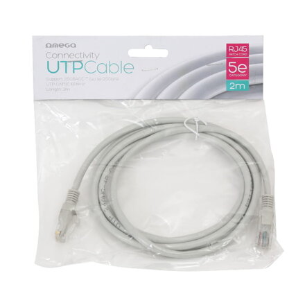 OMEGA NETWORK CABLE UTP CAT5E PATCH CORD RJ45 2M [40251]