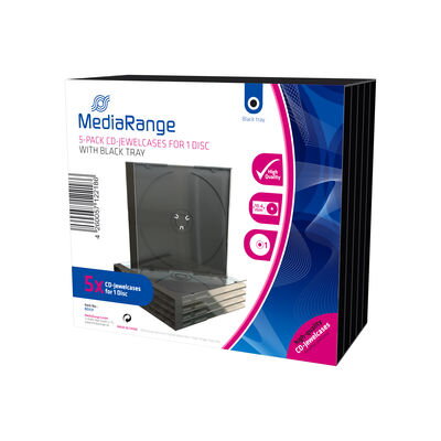 Mediarange CD-Box 10,4 mm Single Black tray *5Pack