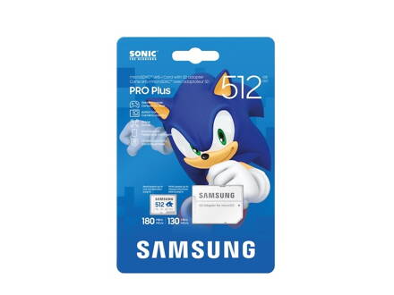 SAMSUNG PRO Plus microSDXC 512GB Sonic the Hedgehog + adapter class 10 UHS-I U3 A2 V30 180/130 MB/s 